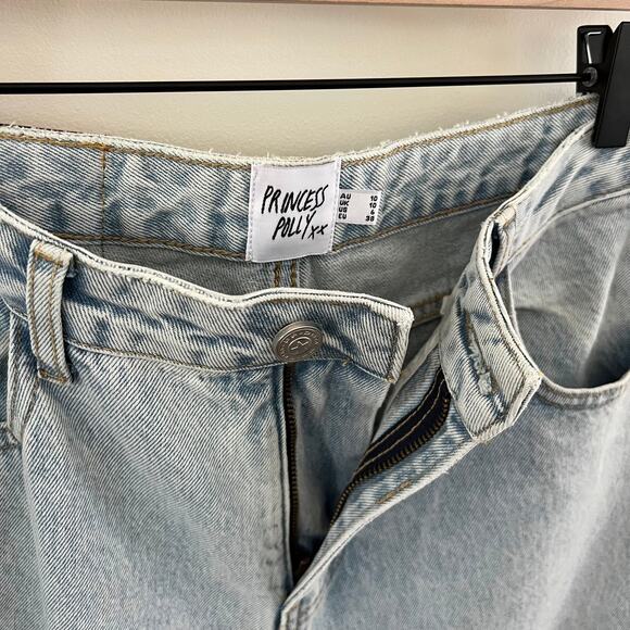 Princess Polly Light Wash Wide Leg Jeans Women's Size 6 - Picture 4 of 6